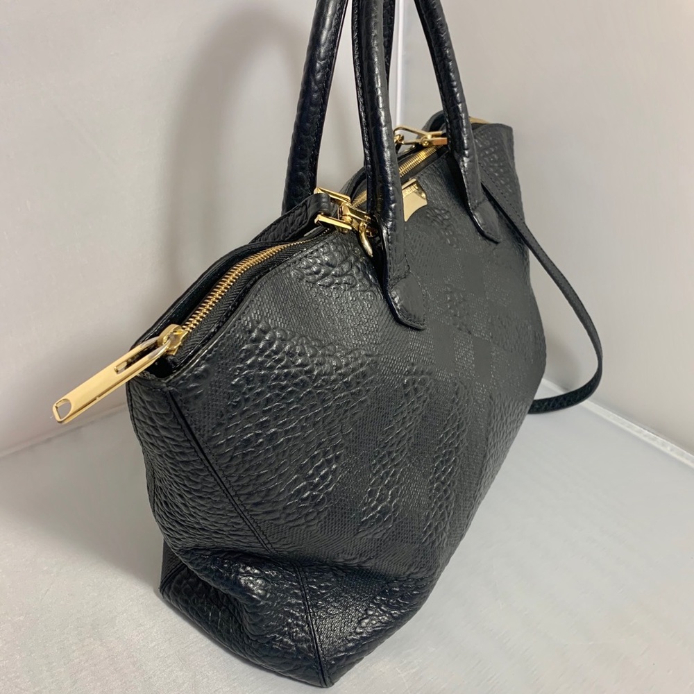 Burberry Dewsbury embossed Black Leather Satchel! - Picture 2 of 8